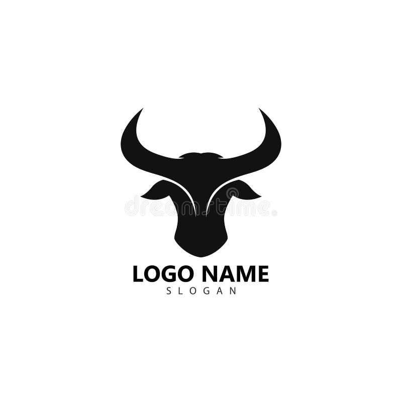 Ilustração do ícone do vetor do logotipo da cabeça de touro ilustração royalty free