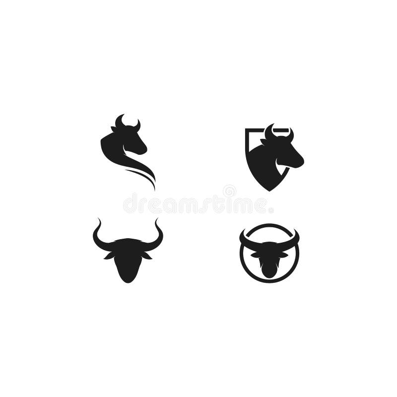 Ilustração do ícone do vetor do logotipo da cabeça de touro ilustração do vetor