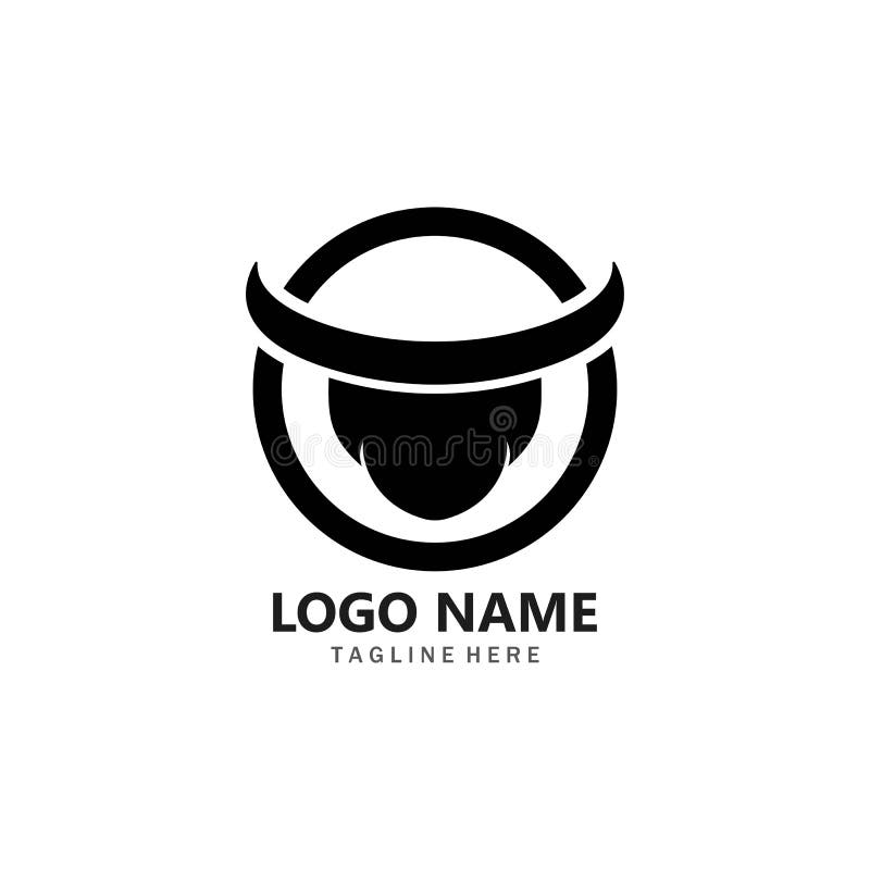 Ilustração do ícone do vetor do logotipo da cabeça de touro ilustração stock