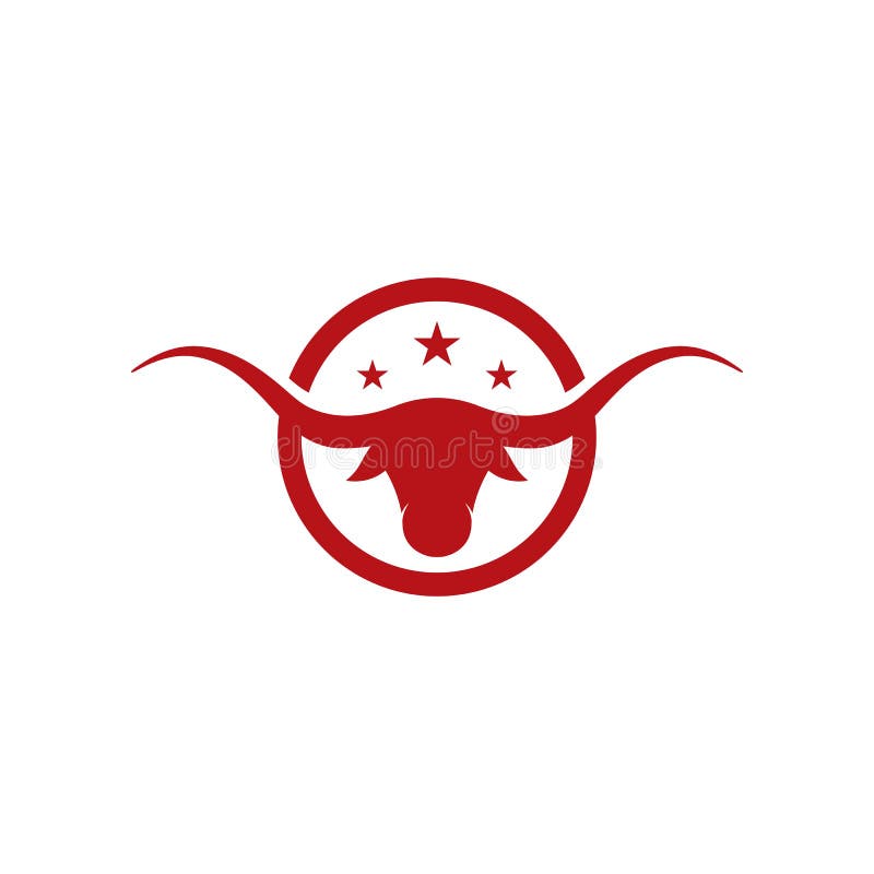 Ilustração do ícone do vetor do logotipo da cabeça de touro ilustração stock