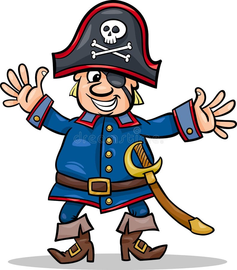 Ilustração dos desenhos animados do capitão do pirata