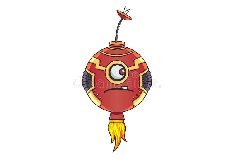 Ilustração dos desenhos animados do robô bonito do ferro ilustração stock Ilustração dos desenhos animados do robô bonito do ferro ilustração stock