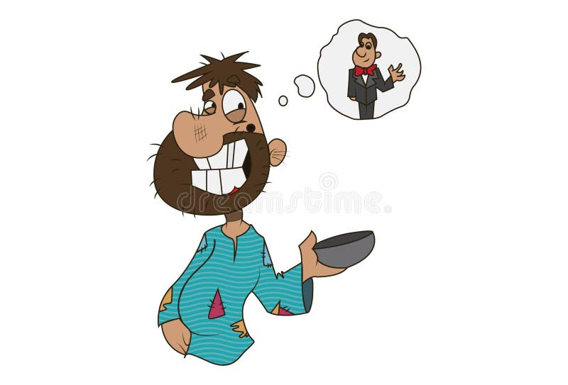 Ilustra??o dos desenhos animados do vetor do mendigo bonito ilustração stock Ilustra??o dos desenhos animados do vetor do mendigo bonito ilustração stock