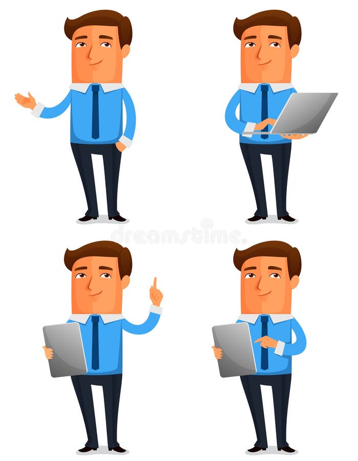 Ilustração engraçada dos desenhos animados de um homem de negócio novo ilustração do vetor Ilustração engraçada dos desenhos animados de um homem de negócio novo ilustração do vetor