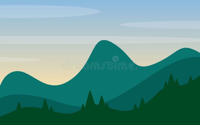 sunny green mountain landscape vector illustration. sunny green mountain landscape vector illustration