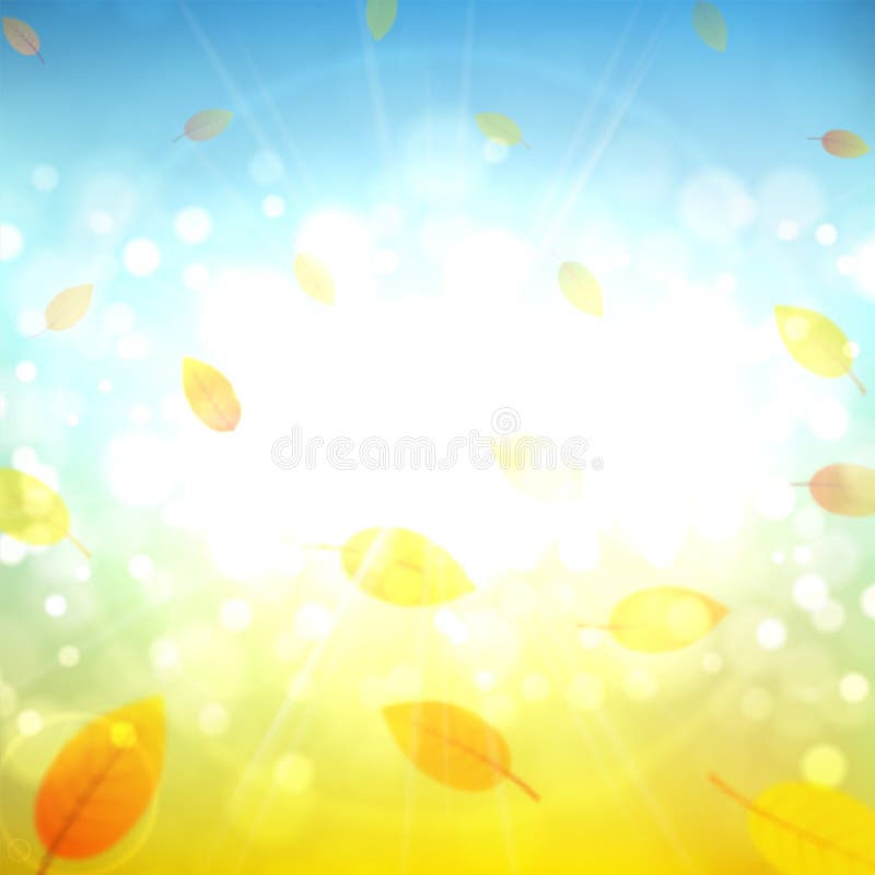Ilustração ensolarada do vetor do fundo do outono ilustração royalty free Ilustração ensolarada do vetor do fundo do outono ilustração royalty free
