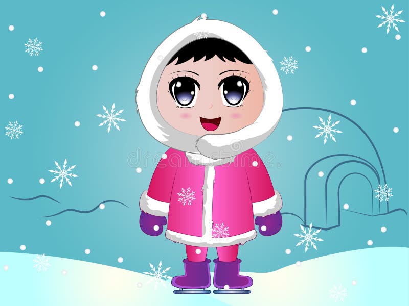Ilustração Eskimo do vetor do bebê ilustração stock Ilustração Eskimo do vetor do bebê ilustração stock