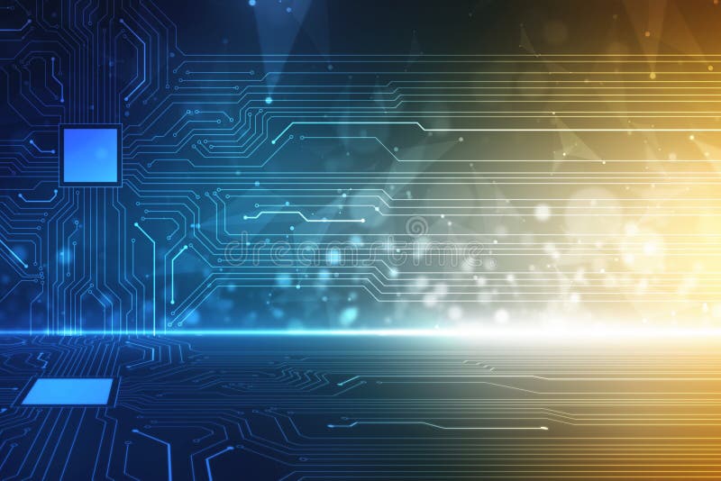 Ilustração futurista abstrata da placa de circuito, conceito da tecnologia digital da Olá!-tecnologia fotos de stock Ilustração futurista abstrata da placa de circuito, conceito da tecnologia digital da Olá!-tecnologia fotos de stock