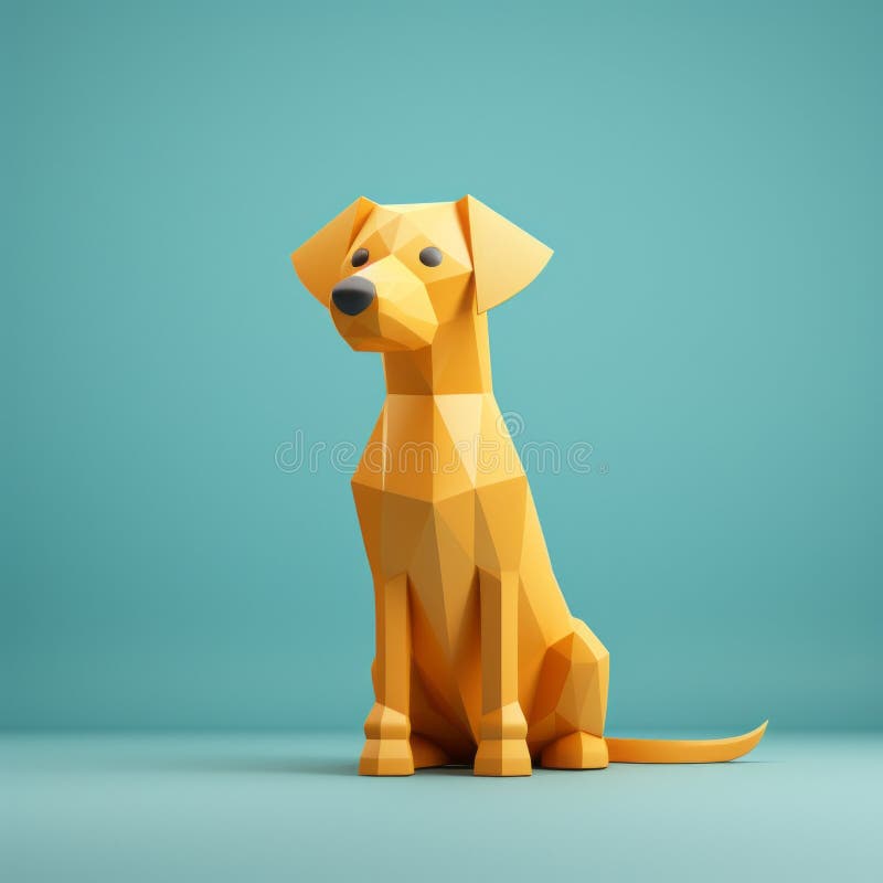 a low poly dog 3d illustration with a simple and lightweight vector style. the image has a cross-processed effect with dark yellow and light blue tones. rendered in cinema4d and showcased on sketchfab, the design features minimalistic forms, layered surfaces, and texture-rich canvases. ai generated. a low poly dog 3d illustration with a simple and lightweight vector style. the image has a cross-processed effect with dark yellow and light blue tones. rendered in cinema4d and showcased on sketchfab, the design features minimalistic forms, layered surfaces, and texture-rich canvases. ai generated