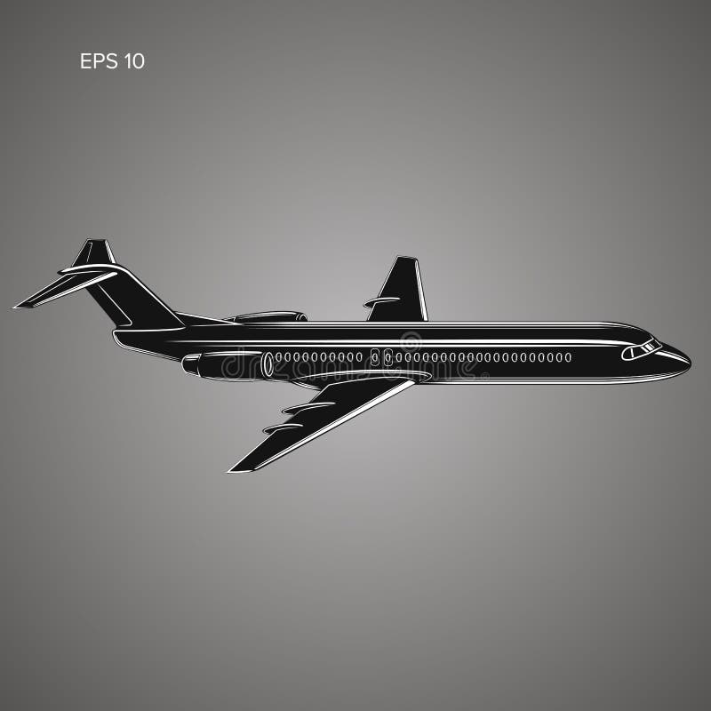 Ilustração gêmea moderna do vetor do avião de passageiros do jato do motor ilustração do vetor Ilustração gêmea moderna do vetor do avião de passageiros do jato do motor ilustração do vetor