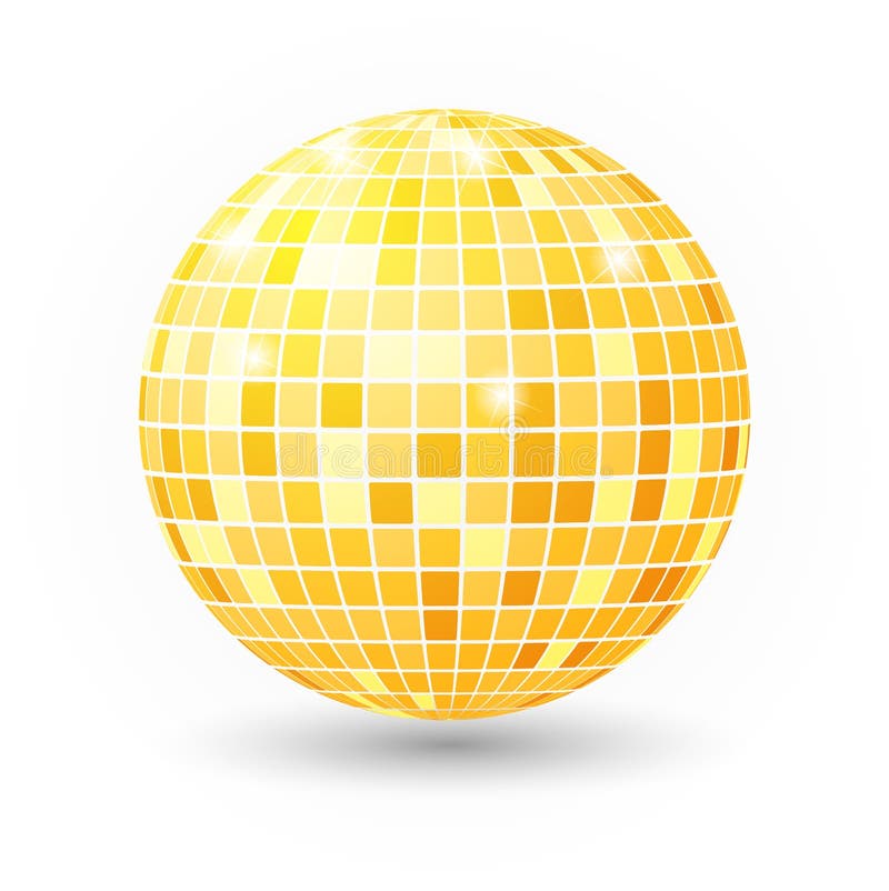 Ilustração isolada bola do disco Elemento da luz do partido do clube noturno Projeto dourado da bola do espelho brilhante para o ilustração do vetor Ilustração isolada bola do disco Elemento da luz do partido do clube noturno Projeto dourado da bola do espelho brilhante para o ilustração do vetor
