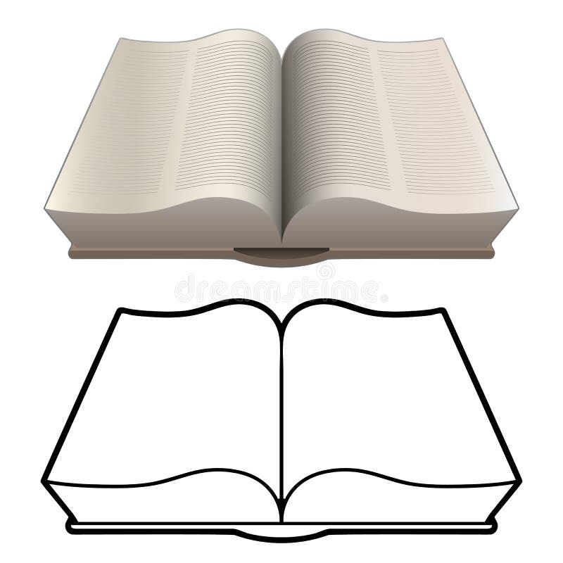 Ilustração isolada do vetor do estilo de Bíblia livro pesado clássico aberto em cor detalhada e no a lápis preto versões do desen ilustração stock Ilustração isolada do vetor do estilo de Bíblia livro pesado clássico aberto em cor detalhada e no a lápis preto versões do desen ilustração stock