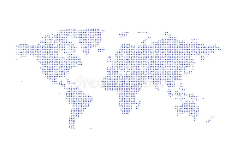 Ilustração isolada pontilhada cor do mapa do mundo vetor político ilustração stock Ilustração isolada pontilhada cor do mapa do mundo vetor político ilustração stock