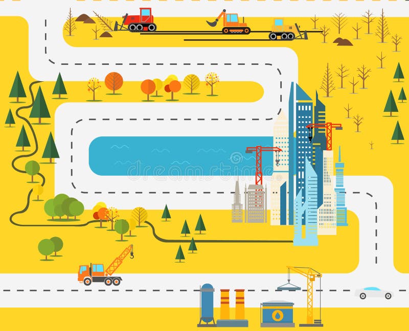 Ilustração de design plano de apartamento moderno ilustração royalty free