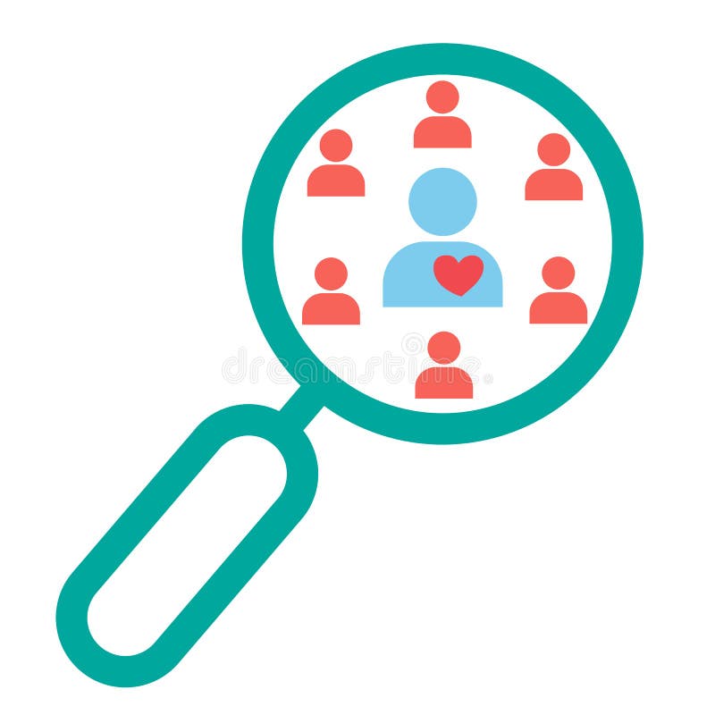 Ilustração lisa do projeto do vetor do ícone da pessoa do amor do achado ilustração royalty free