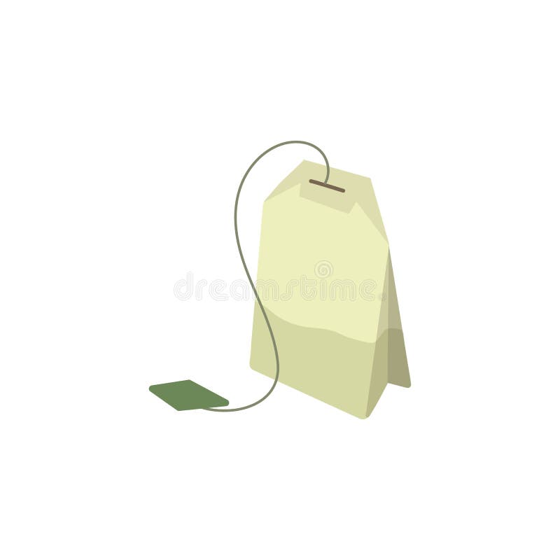 Ilustração lisa do saquinho de chá verde do vetor isolada