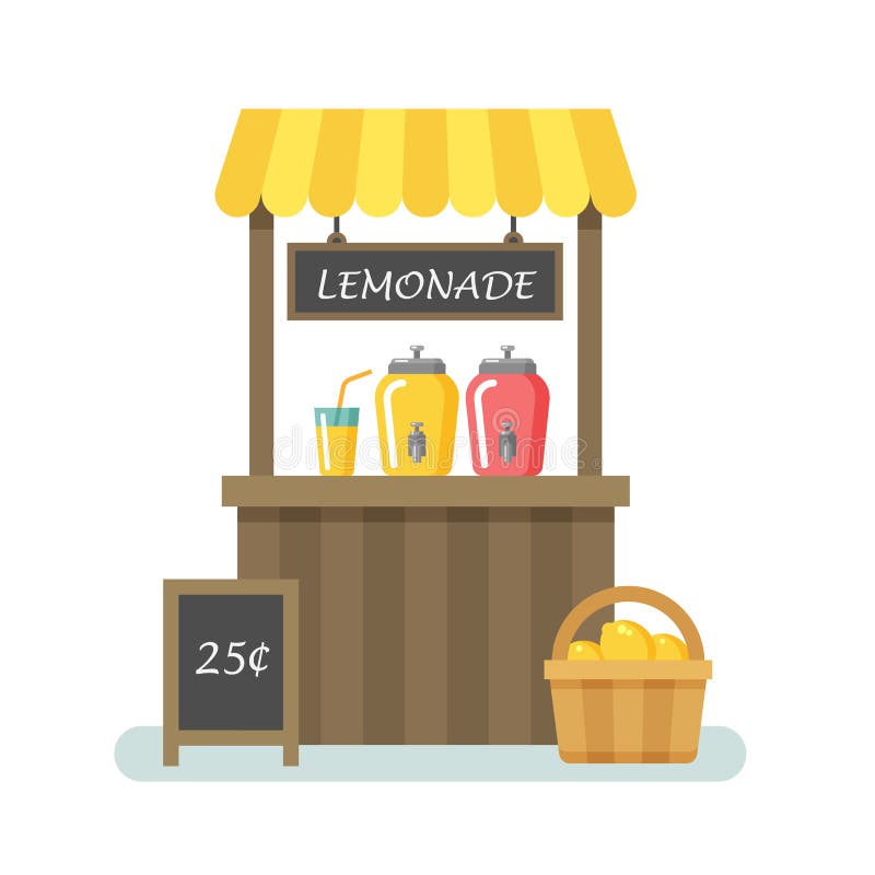 Ilustração lisa do suporte de limonada