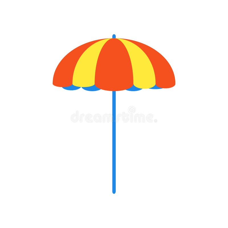 Ilustração lisa do vetor do projeto do estilo do guarda-chuva de praia isolada no sinal branco do ícone dos feriados do curso do ilustração do vetor Ilustração lisa do vetor do projeto do estilo do guarda-chuva de praia isolada no sinal branco do ícone dos feriados do curso do ilustração do vetor