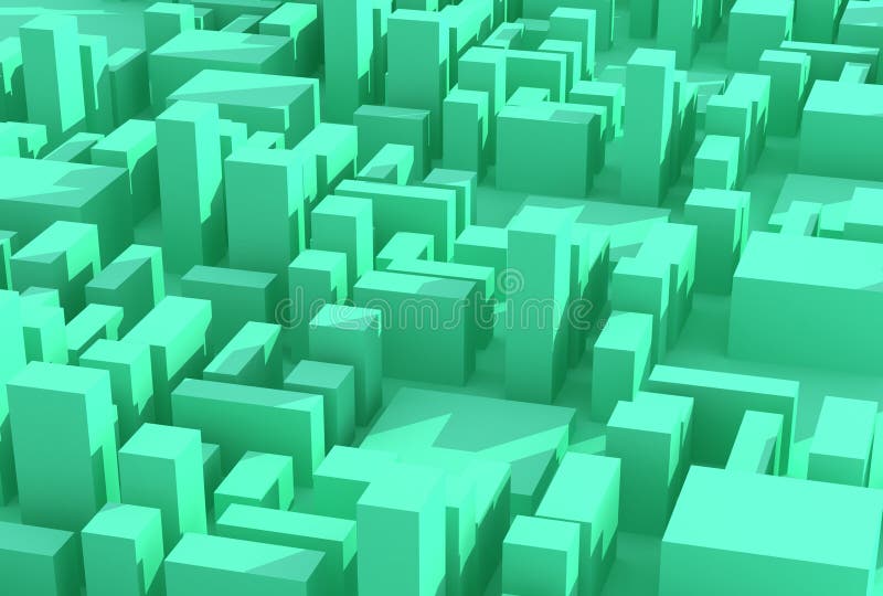 Ilustração moderna do distrito da cidade 3d ilustração stock