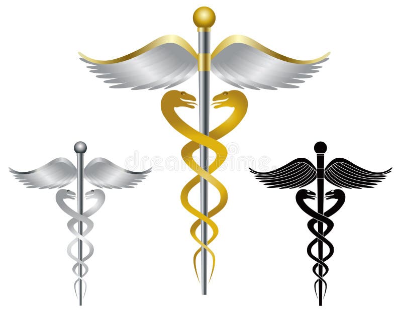 Ilustração médica do símbolo do Caduceus ilustração royalty free Ilustração médica do símbolo do Caduceus ilustração royalty free