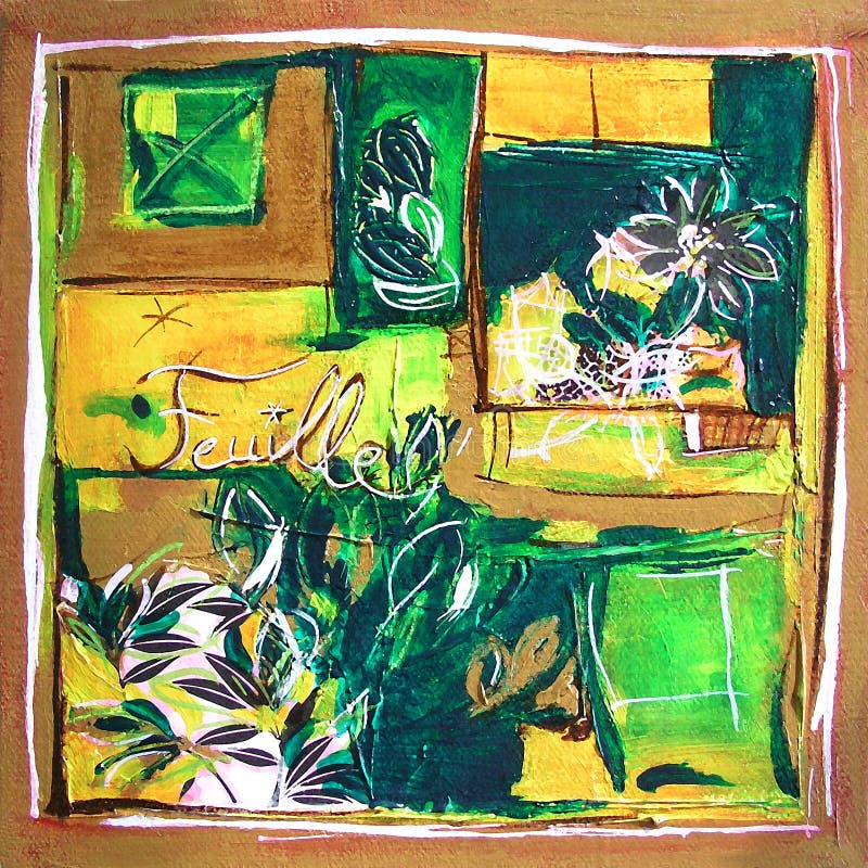 Ilustração original da pintura da folha moderna ilustração stock Ilustração original da pintura da folha moderna ilustração stock