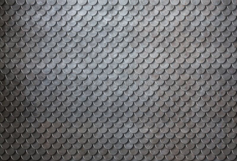 Ilustração oxidada do fundo 3d da armadura de escalas do metal imagem de stock Ilustração oxidada do fundo 3d da armadura de escalas do metal imagem de stock