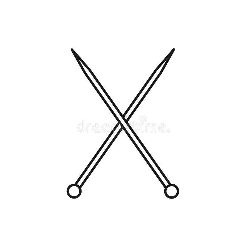 Ilustração preta & branca de fazer malha a única agulha reta do ponto Linha ícone do vetor Objeto isolado ilustração do vetor Ilustração preta & branca de fazer malha a única agulha reta do ponto Linha ícone do vetor Objeto isolado ilustração do vetor