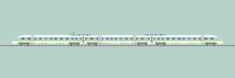 Ilustração railway expressa isolada lisa do vetor do trem de alta velocidade