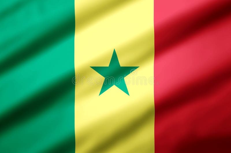 Ilustração realística da bandeira de Senegal ilustração stock Ilustração realística da bandeira de Senegal ilustração stock