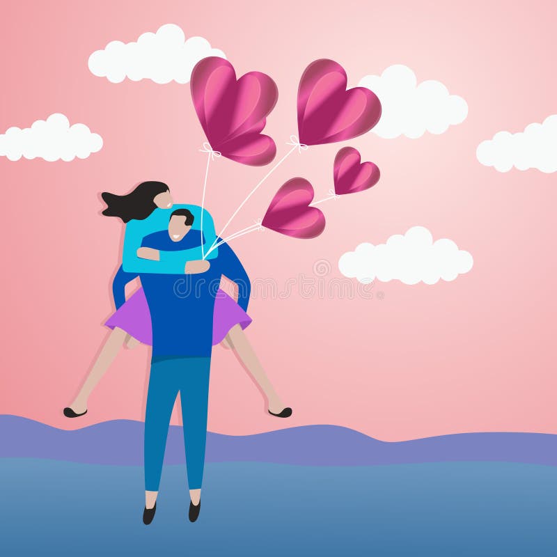 Ilustração romântica do vetor dos pares com estilo cortado de papel da arte Valentine' jovem moderno elegante; projeto do dia ilustração do vetor Ilustração romântica do vetor dos pares com estilo cortado de papel da arte Valentine' jovem moderno elegante; projeto do dia ilustração do vetor