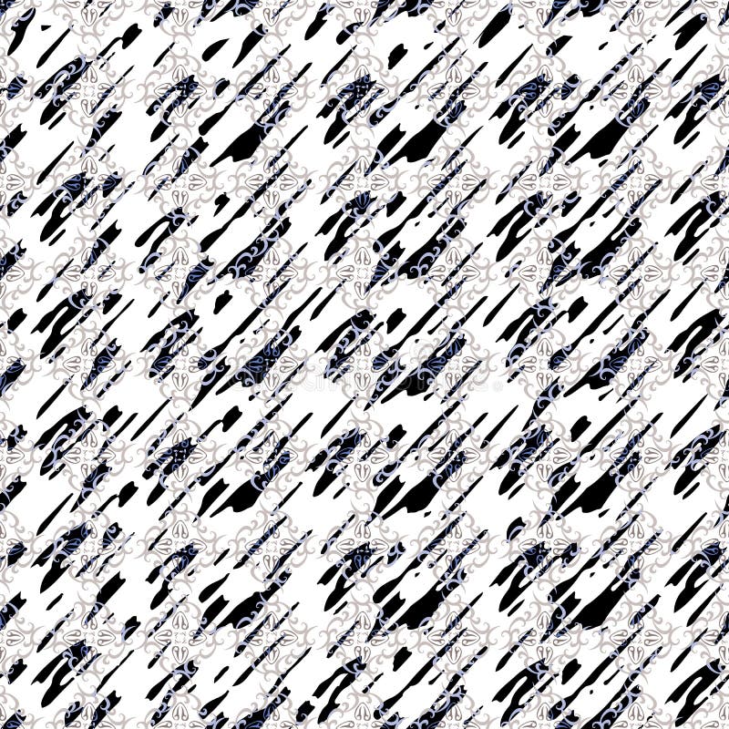 Ilustração sem emenda abstrata do teste padrão do respingo da tinta mergulhada com retângulos na disposição geométrica ilustração stock Ilustração sem emenda abstrata do teste padrão do respingo da tinta mergulhada com retângulos na disposição geométrica ilustração stock