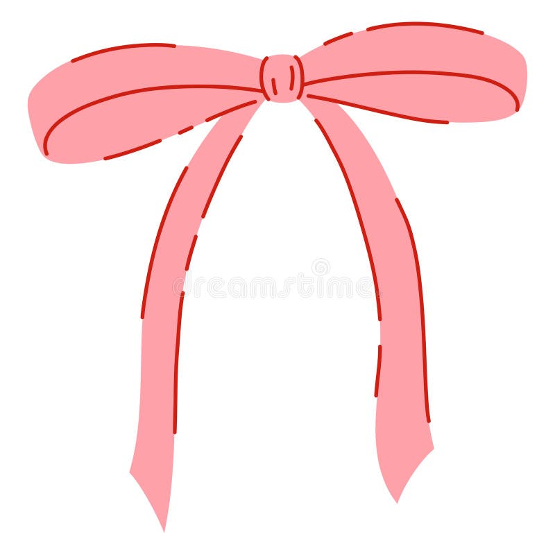 Ilustração Simples da Fita Rosa, Desenhada à Mão ilustração royalty free