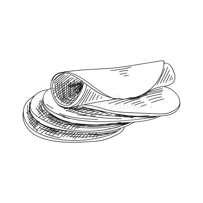 Ilustração tirada dos produtos de carne do vetor mão bonita ilustração royalty free Ilustração tirada dos produtos de carne do vetor mão bonita ilustração royalty free