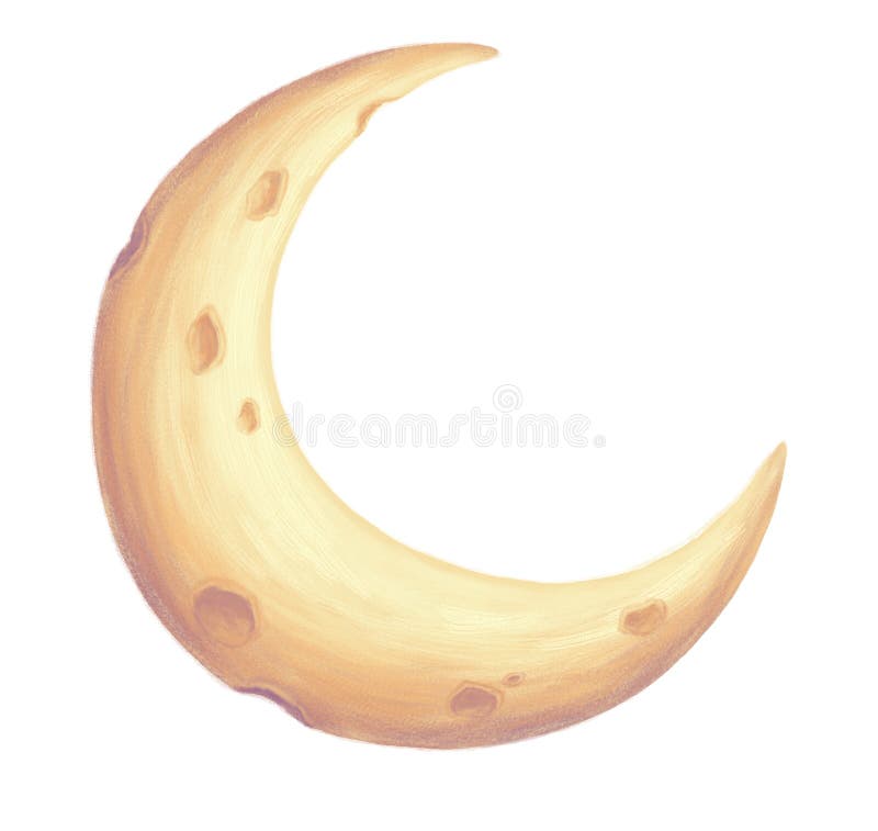 Meia lua ilustração desenhada à mão ilustração do vetor