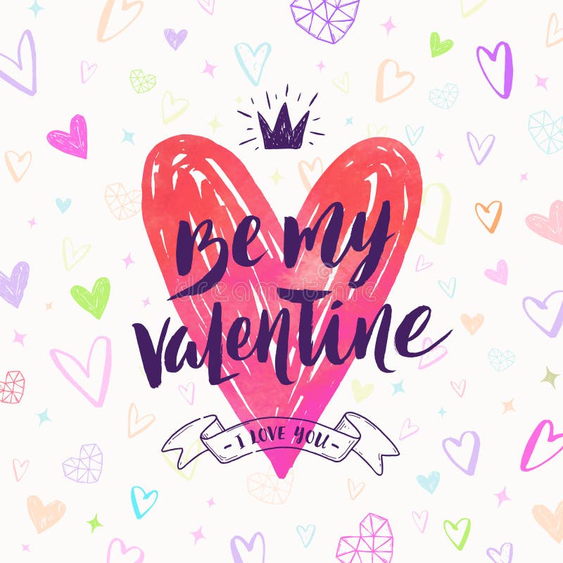 Ilustração tirada mão do vetor do dia de Valentim ilustração royalty free Ilustração tirada mão do vetor do dia de Valentim ilustração royalty free