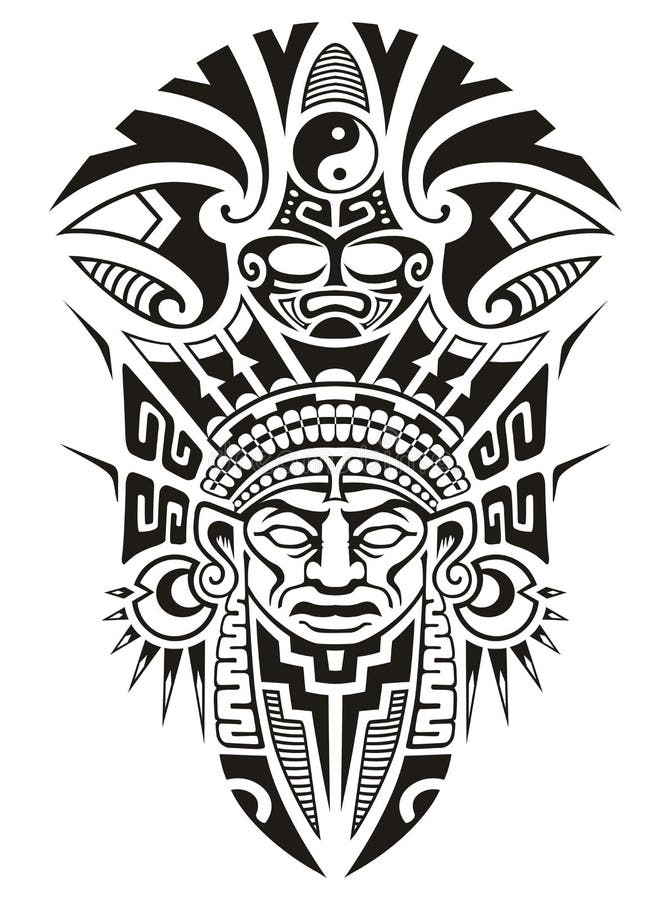 Ilustração tribal antiga do vetor da máscara ilustração royalty free Ilustração tribal antiga do vetor da máscara ilustração royalty free