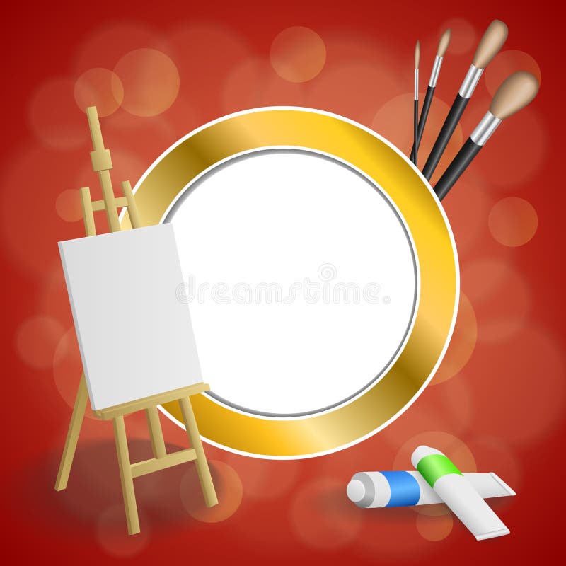 Ilustração vermelha abstrata do quadro do círculo do ouro amarelo de escova de pintura da imagem da armação do fundo ilustração do vetor Ilustração vermelha abstrata do quadro do círculo do ouro amarelo de escova de pintura da imagem da armação do fundo ilustração do vetor