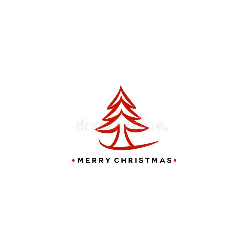 Ilustração vermelha do vetor da árvore de Natal ilustração stock Ilustração vermelha do vetor da árvore de Natal ilustração stock