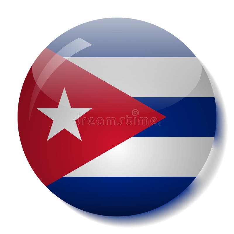 Ilustração vetorial do botão de vidro do pavilhão cubano ilustração royalty free Ilustração vetorial do botão de vidro do pavilhão cubano ilustração royalty free