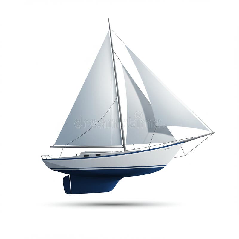 Ilustrație cu barcă cu pânze cu design elegant și modern. stock illustration