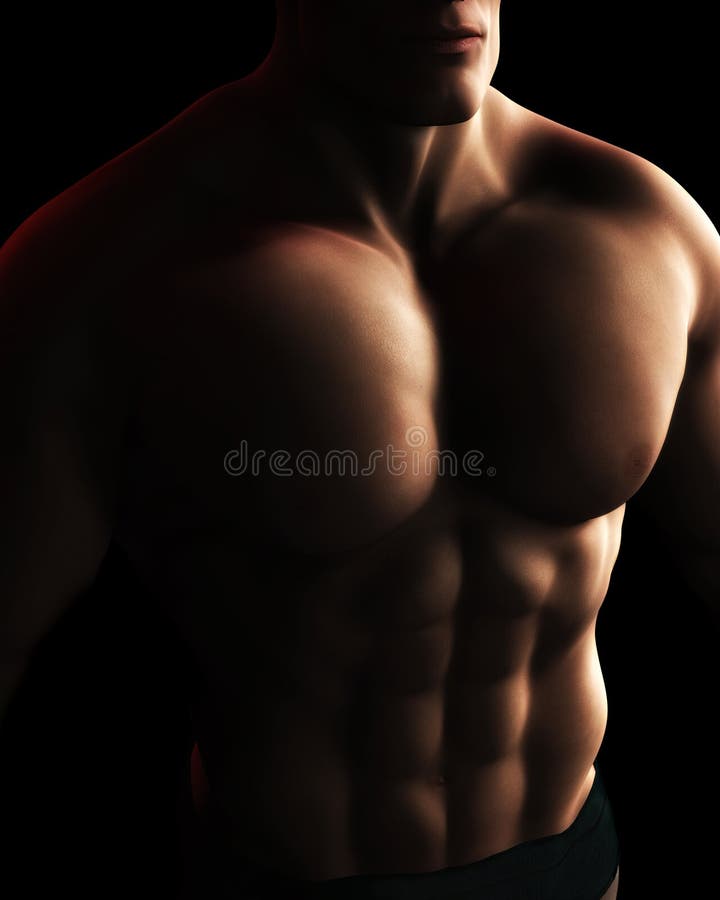 Ilustrație digitală trunchi de corp masculin stock illustration