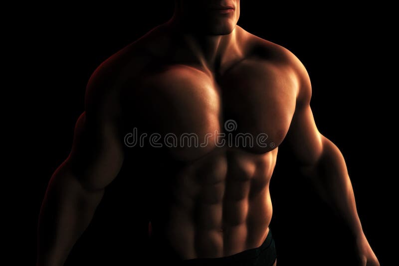 Ilustrație digitală trunchi de corp masculin stock illustration