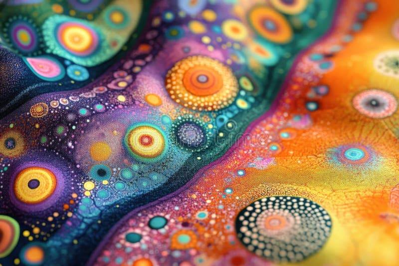 Ilustrații abstracte vibrante cu tipare circulare stock image