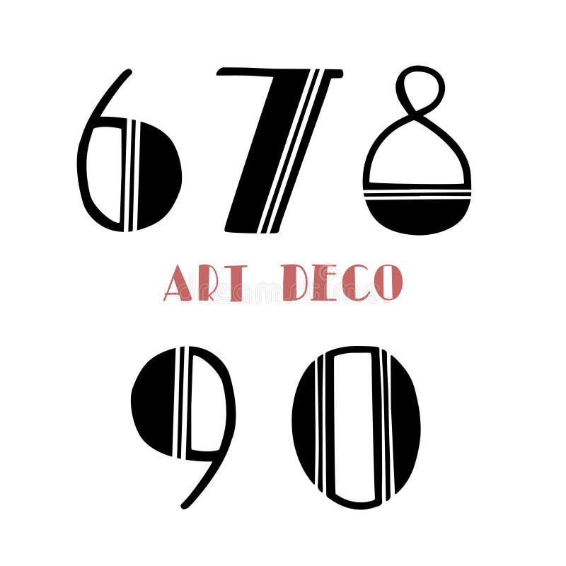 Ilustro-deco numere retrocolor. set de fonturi pentru numere creative vectoriale desenate manual. tendință 1920 stil retro vector illustration
