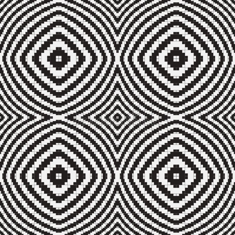 A ilusão ótica preto e branco, Vector o teste padrão sem emenda. ilustração royalty free A ilusão ótica preto e branco, Vector o teste padrão sem emenda. ilustração royalty free