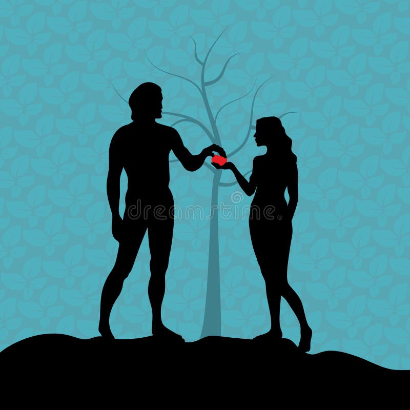 Im Garten Eden gibt Eve Adam die verbotene Frucht Der Fall