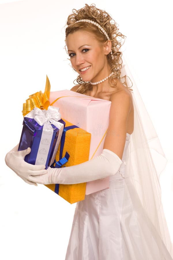 Im going to look these presents! royalty free stock photos