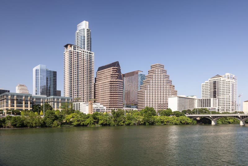 Im Stadtzentrum gelegener Austin Skyline, Texas stockfotografie Im Stadtzentrum gelegener Austin Skyline, Texas stockfotografie