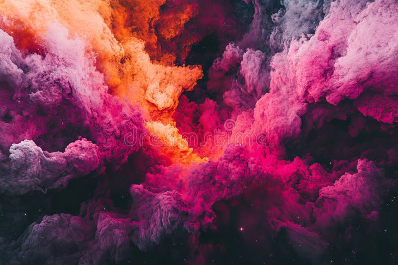 Im tiefen Raum befindet sich ein atemberaubender Nebel voller Sterne, der nachts bei Kamera aufgenommen wurde stockbild