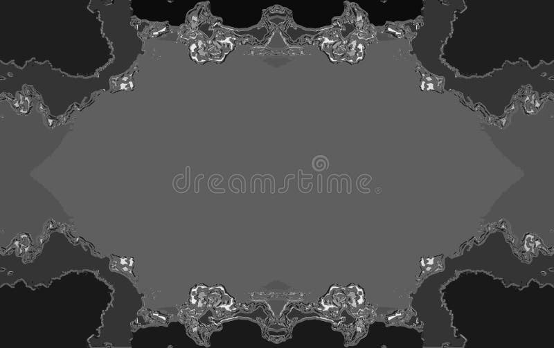 Chrome edged frame with open space. Image of an abstract chrome edged frame around an open space in grey scale.